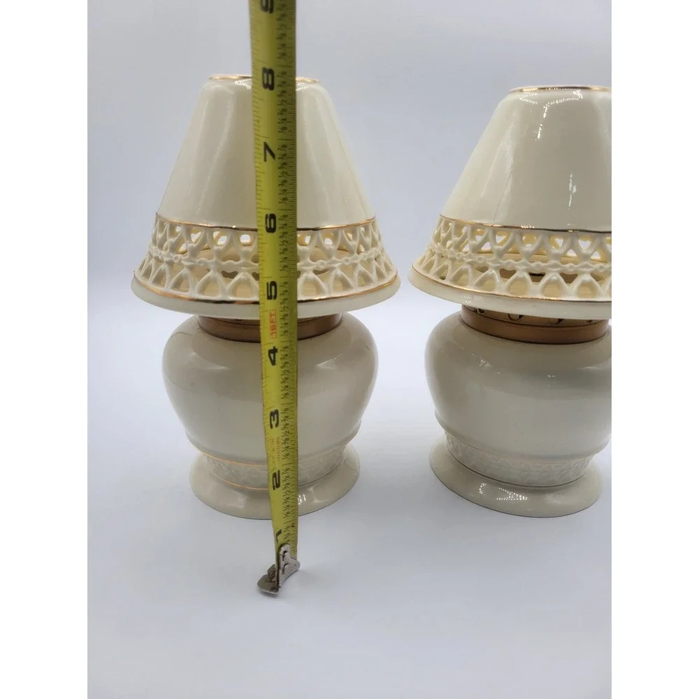 Lamp Lighr Aroma Glow Oil Lamp  Cream Ceramic Mini Lamp Votive  Set 2